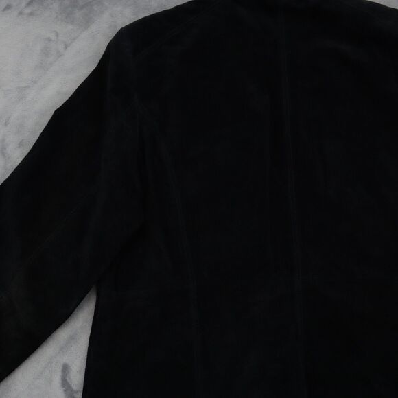 Relativity Jacket Womens PL Black Long Sleeve Full Zip Leather Collar Polyester - Picture 12 of 16